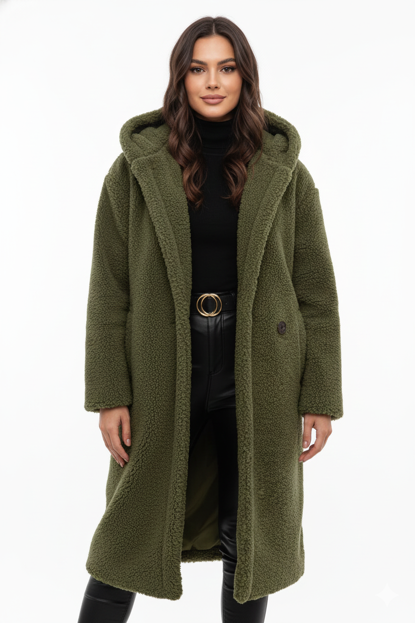 Nelia Teddy-Mantel Damen – Weiche & Warme Oversize-Jacke für Elegante Winterlooks