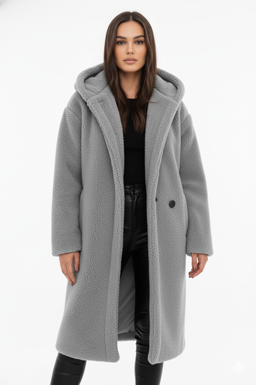 Nelia Teddy-Mantel Damen – Weiche & Warme Oversize-Jacke für Elegante Winterlooks
