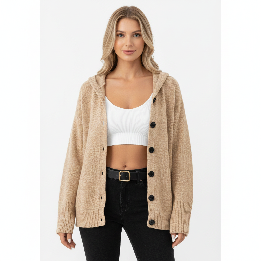 Tessia Gilet Femme Tricot Doux Ouvert – Coupe Décontractée & Style Hiver Élégant