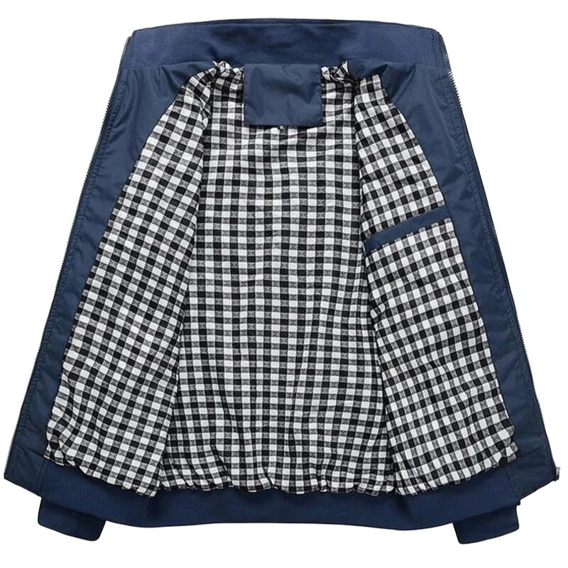 Lucas bunda bomber pro muže lehce prošívaná – stojáček a kostkovaná podšívka