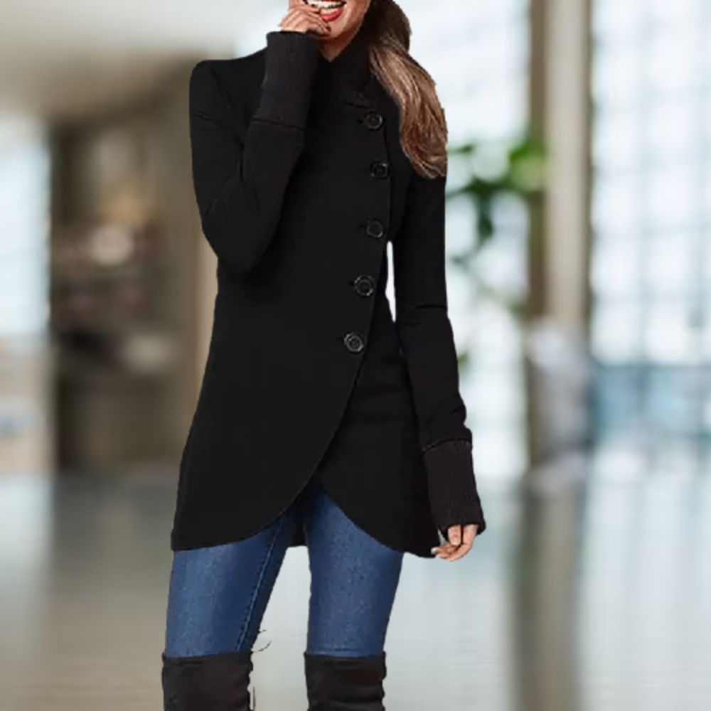 Cindi Manteau Femme – Manteau Asymétrique Hiver Chaud & Élégant pour Confort Quotidien