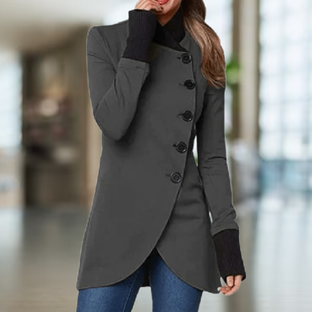 Cappotto da donna Cindi - Cappotto invernale asimmetrico caldo ed elegante per il comfort quotidiano
