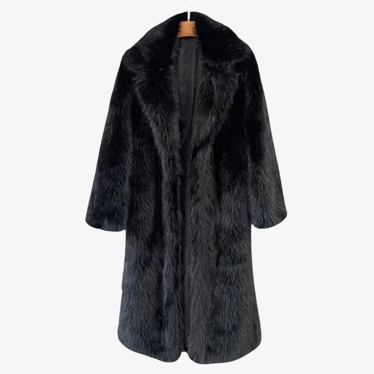 Calista Cappotto Lungo in Pelliccia Sintetica Donna – Taglio Maxi, Colletto a Risvolto e Stile Elegante