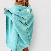 Cardigan Donna Adriana con Cappuccio Oversize – Lungo Gilet Morbido Ideale per il Sovrapporre