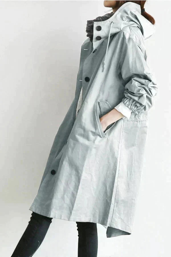 Elizabeth Manteau de Pluie Femme – Imperméable Urbain avec Capuche Oversize Respirante