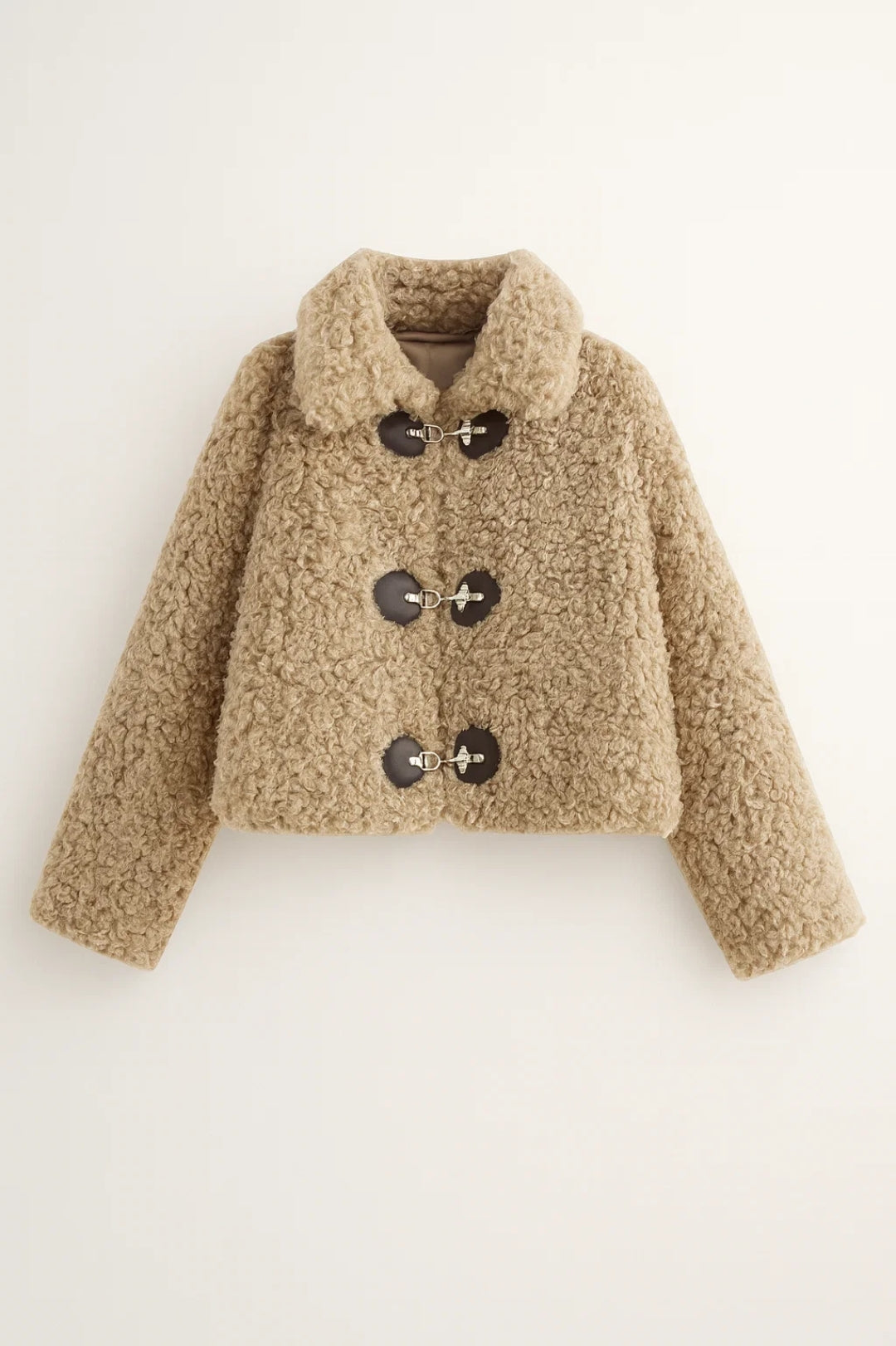 Evadne Kurtka Zimowa Damska Puszysta – Kurtka z Efektem Futra z Ozdobnymi Guzikami