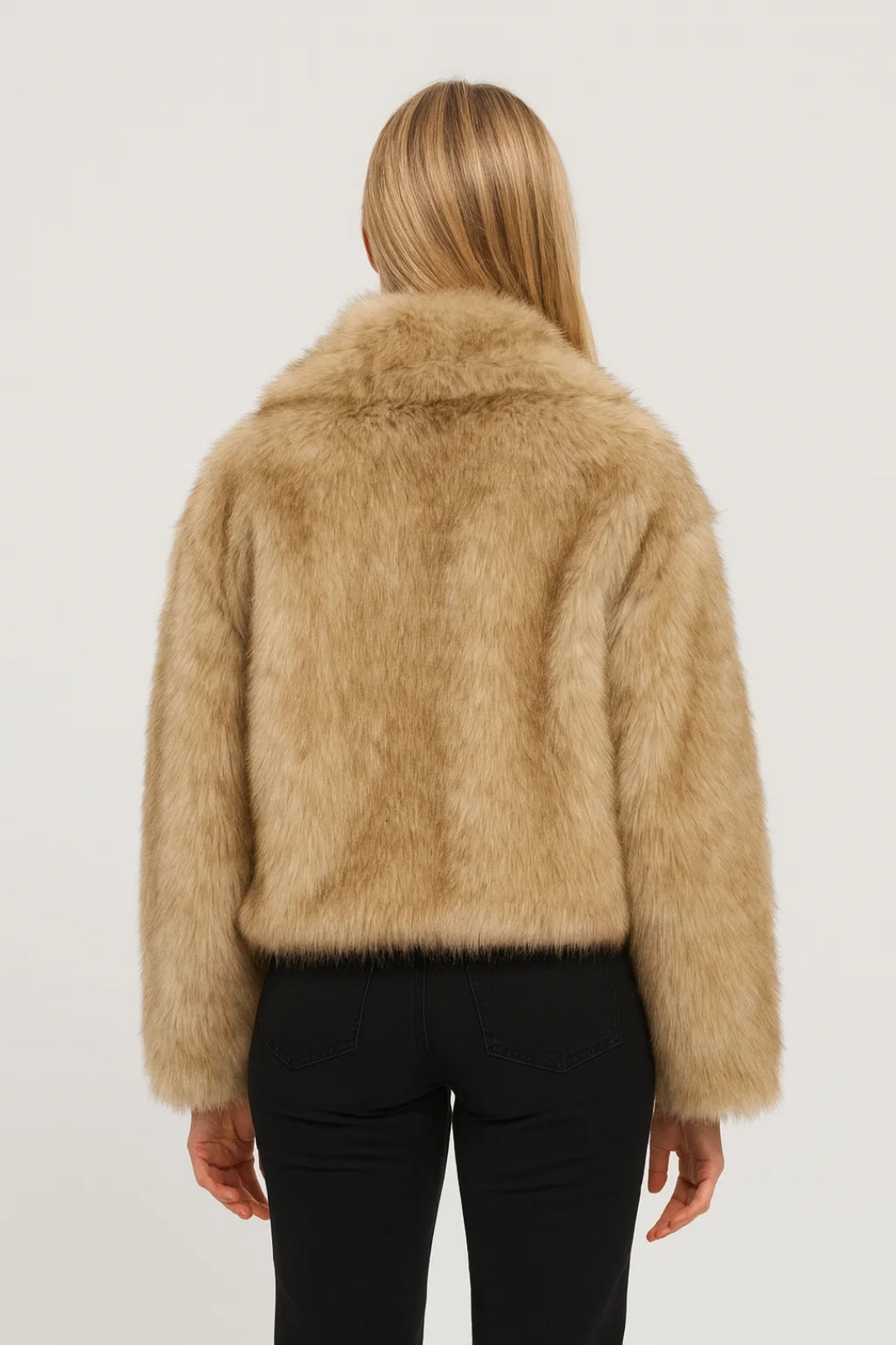 Elah Abrigo de Invierno para Mujer Oversize – Abrigo de Efecto Piel de Lujo con Cuello Ancho