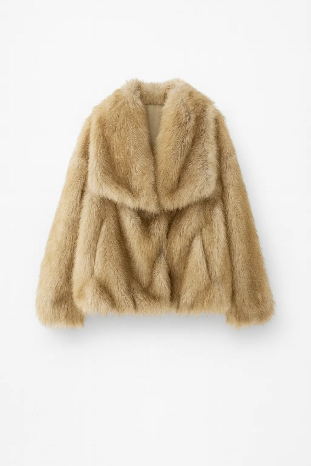 Elah Abrigo de Invierno para Mujer Oversize – Abrigo de Efecto Piel de Lujo con Cuello Ancho