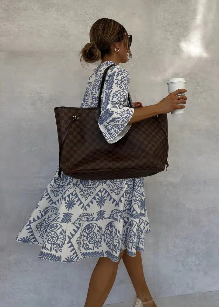 Vestido largo Anastasia para mujer: vestido bohemio de verano con escote en V y estampado floral vaporoso.