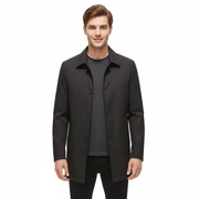 Victor zimní pánský kabát střední délky – elegantní bunda s jednoručním zapínáním a klopovým límcem