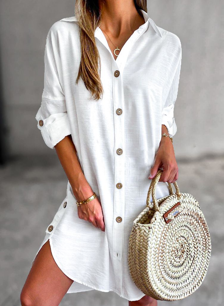 Nova Robe Chemise Femme – Robe d’Été Légère avec Élégance Décontractée et Coupe Ample