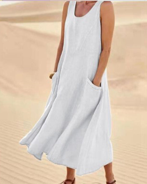 Elise Robe Coton Femme – Douce, Respirante & Poches Pratiques pour Confort Quotidien