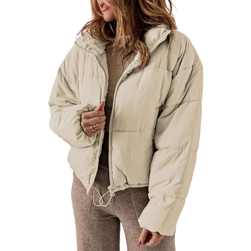 Mallory Short Puffer Jacket for Women – Oversized Winter Coat with Warm High Collar
