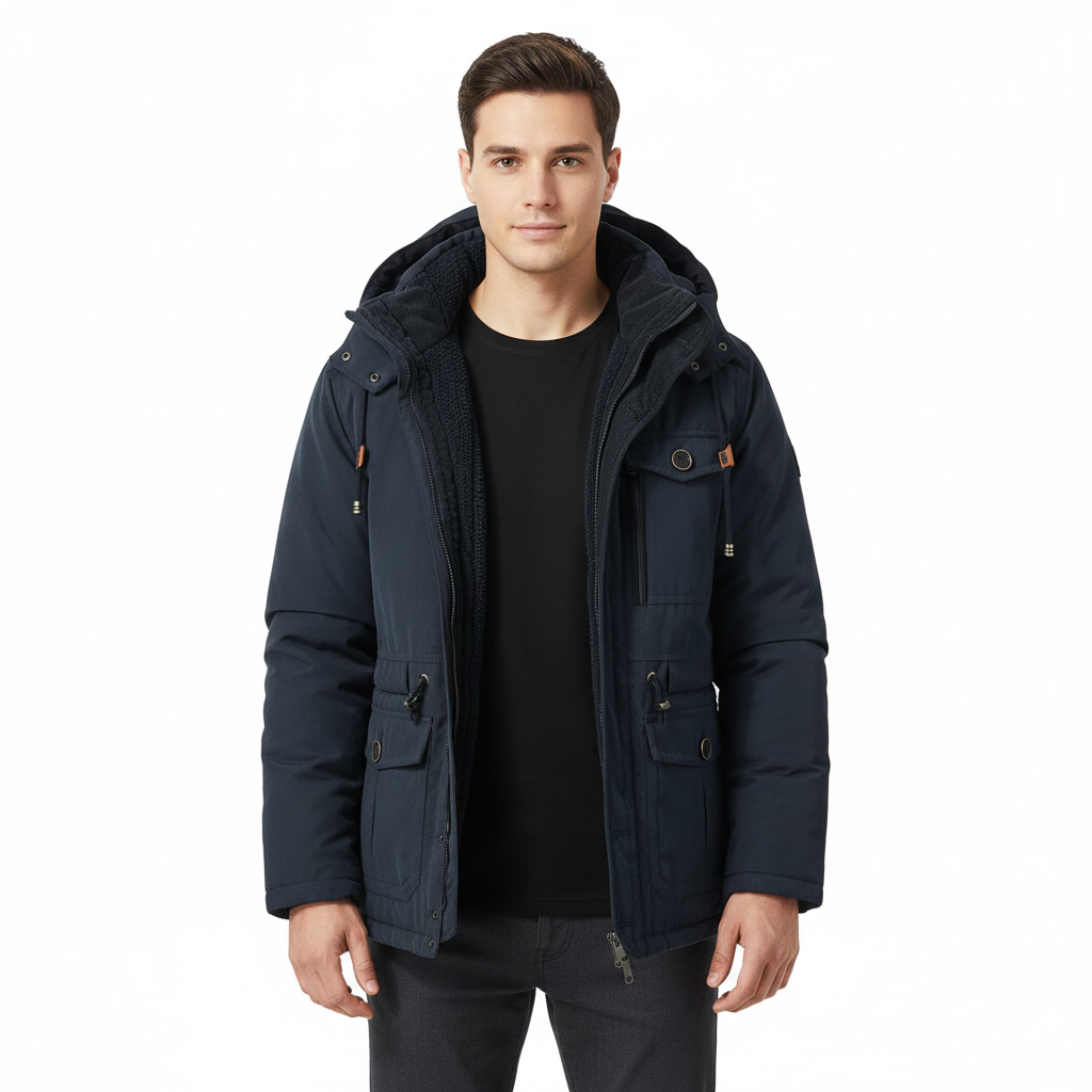 Ivan Herren Winterparka – Militärstil Kapuzenjacke mit großen Taschen