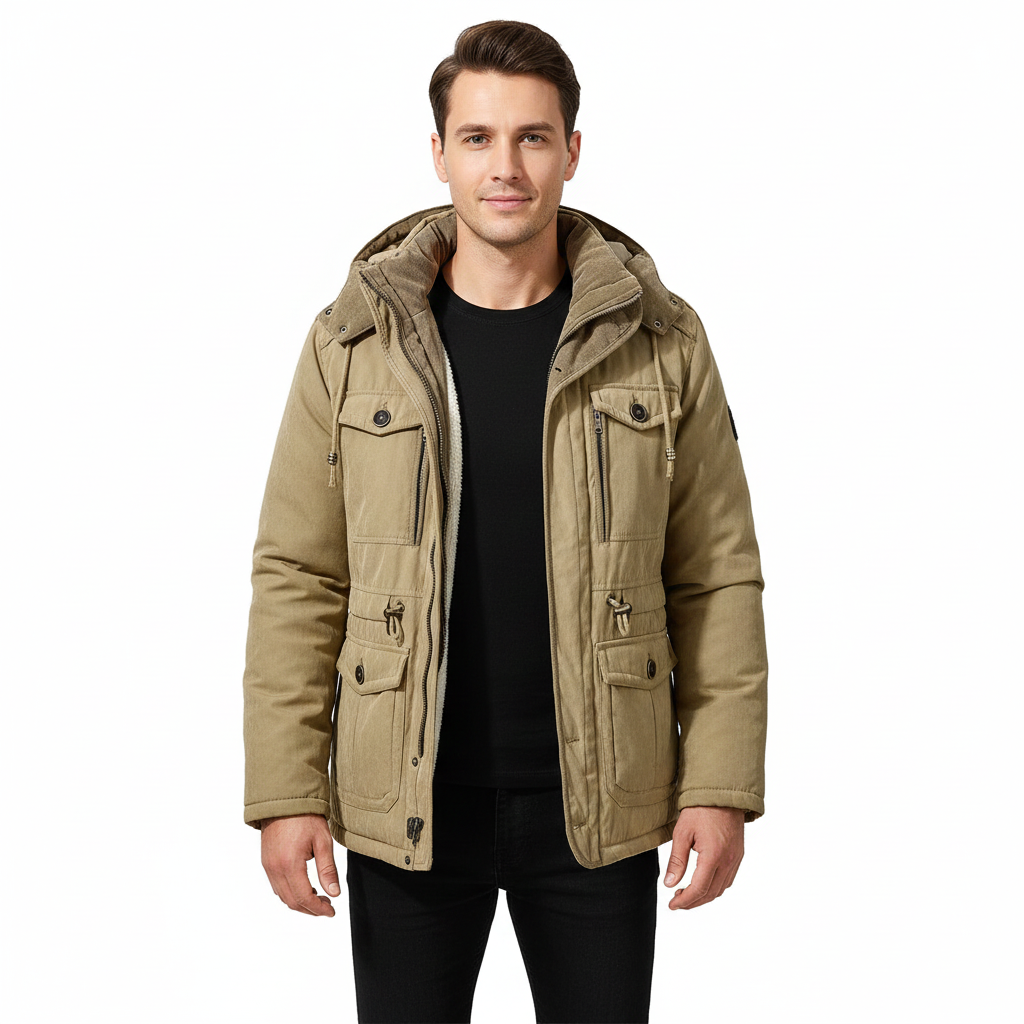 Ivan Herren Winterparka – Militärstil Kapuzenjacke mit großen Taschen
