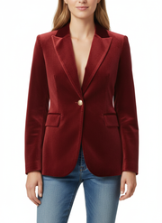Haydee Veloursblazer Damen – Schicke grüne Jacke mit goldenen Knöpfen & eleganter Schnitt