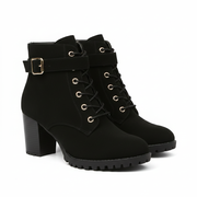 Botines para mujer Luciana estilo Martin con hebilla metálica – Tacón grueso cómodo y estilo moderno