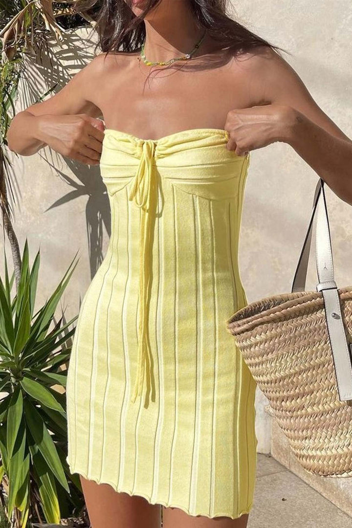 Vestido de punto de mujer Sheen - Vestido de verano de verano con cierre de encaje