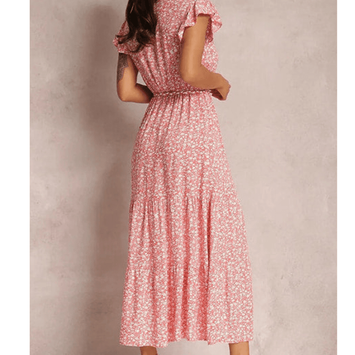 Vestido de mujer yvanna Long Woman Looksy - estampado floral, tamaño ajustable y taza de fluido