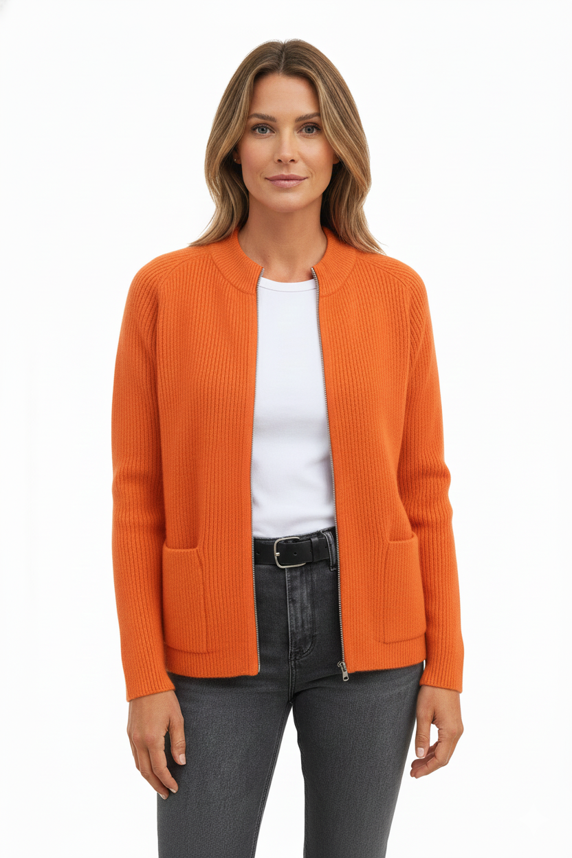 Layla Vestă Damă – Jachetă Moale cu Fermoar, Croială Confortabilă și Stil Versatil