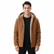 Norlan Chaqueta Polar para Hombre con Capucha – Abrigo Ligero y Caliente con Bolsillos con Cremallera para Invierno