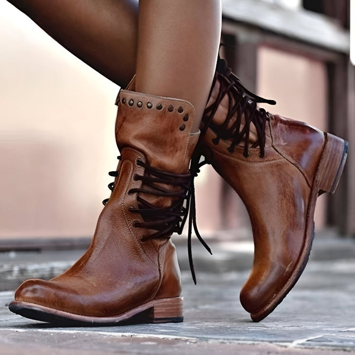 Alessia Bottines Femme – Bottes en Cuir Véritable Élégantes & Durables au Style Chic