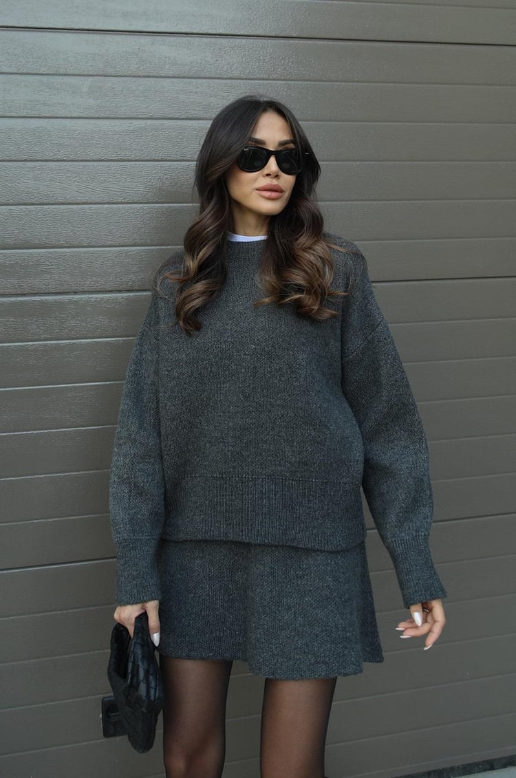 Conjunto Lucie para mujer: Conjunto de otoño de lana suave, cómodo y elegante