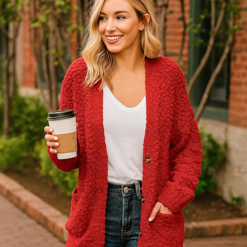 Milas Chaqueta de Felpa para Mujer – Chaleco Casual Suave Corte Informal con Bolsillos