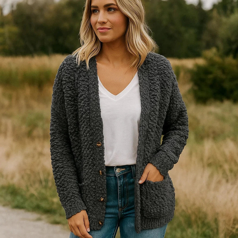 Milas Chaqueta de Felpa para Mujer – Chaleco Casual Suave Corte Informal con Bolsillos