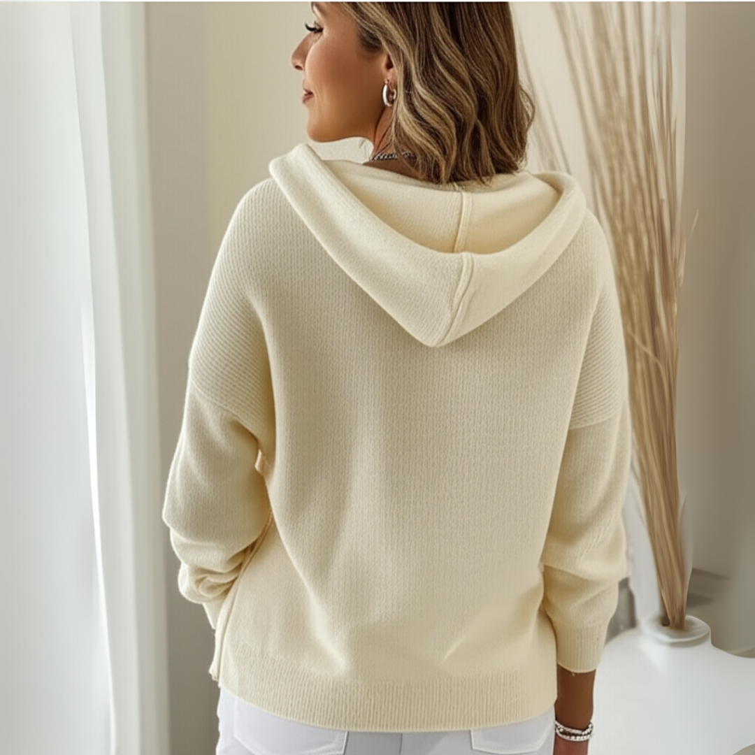 Cataleya cardigan dame hætte – blød strik med kashmereffekt & elegant lige snit