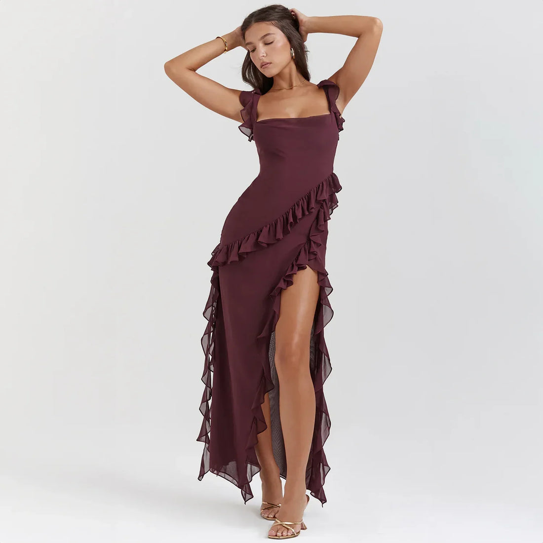 Abito da donna Isabelle Maxi - Abito da sera asimmetrico con finitura di lusso e taglio elegante