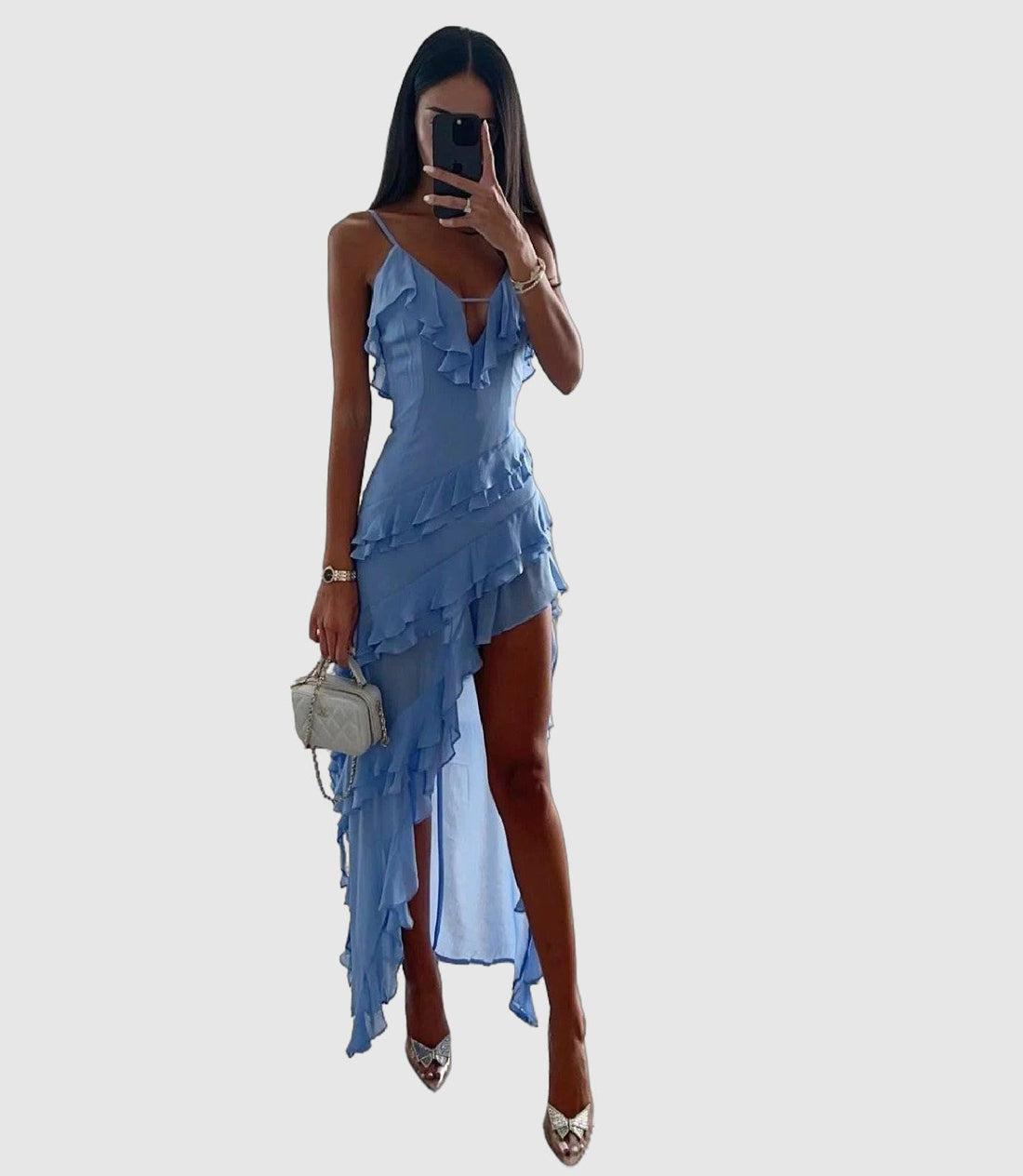 Felize Robe Femme Confort – Robe Unie Mi-Longue Décontractée, Souple et Respirante