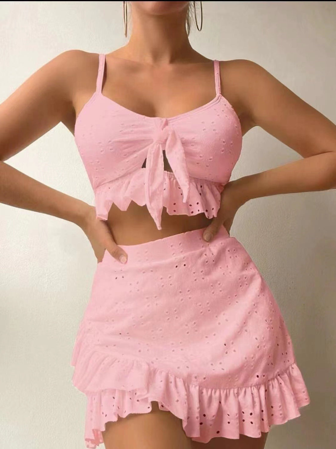 Serena Ensemble de Bain 3 Pièces Femme – Bikini Tendance avec Volants, Jupe & Haut Assorti