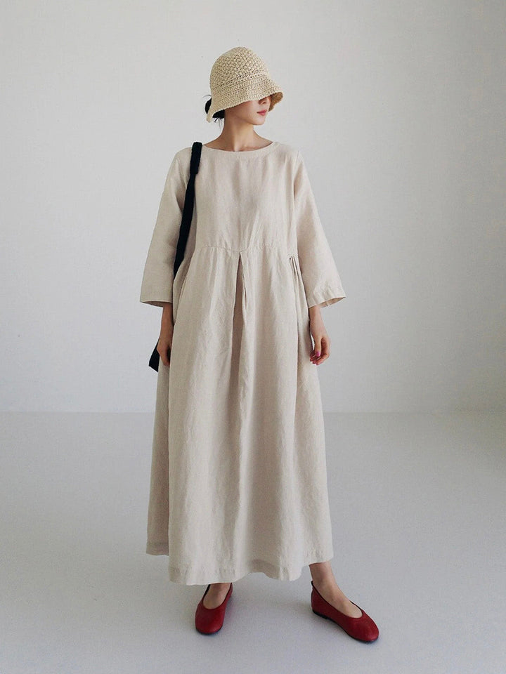 Cielo Robe Longue Femme – Lin Léger, Confort Naturel & Style Minimaliste Élégant