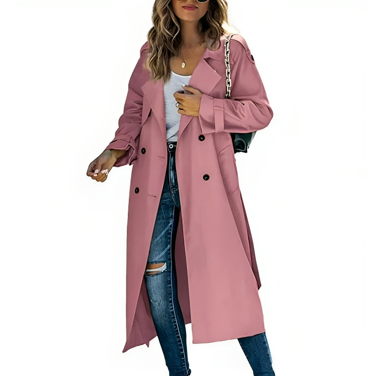 Krish Trenchcoat Femme – Abrigo Cortavientos Ligero para Primavera y Otoño