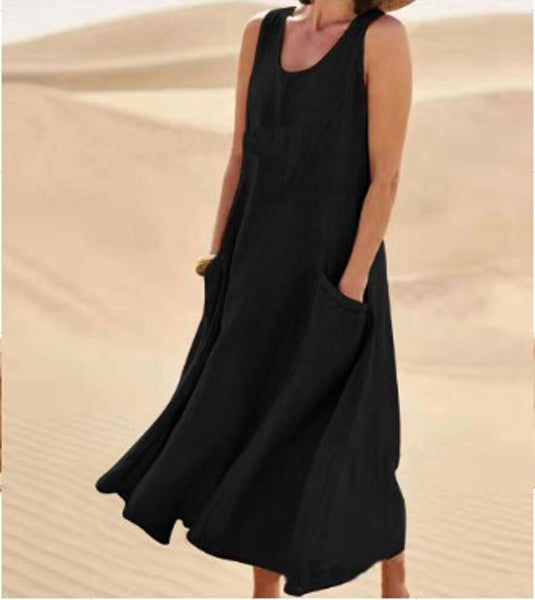 Elise Robe Coton Femme – Douce, Respirante & Poches Pratiques pour Confort Quotidien