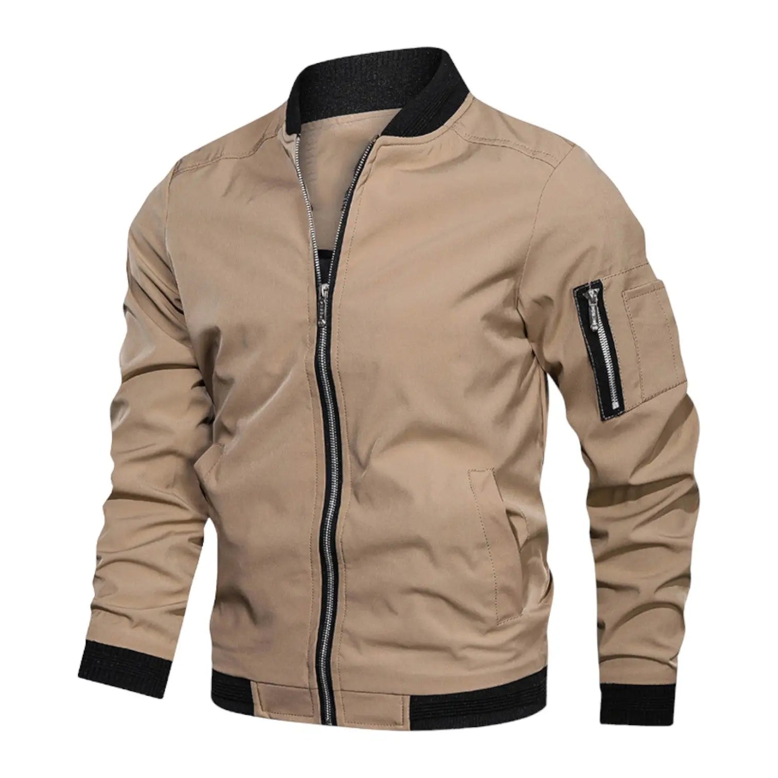 Zenio Bomber Men Essensio – Lightweight Water-Repellent Jacket with Zip & Ribbed Finishes