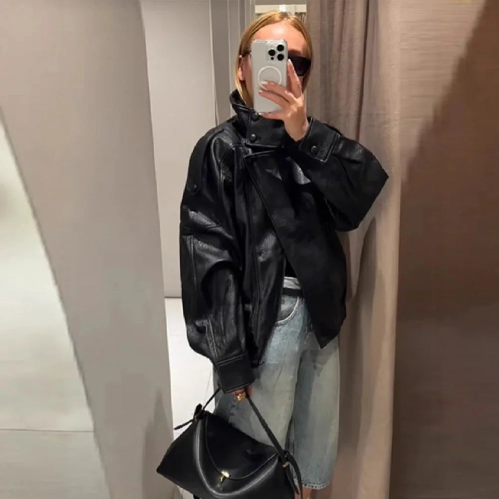 Jensen Blouson Noir Homme – Coupe Ajustée, Col Montant & Style Urbain Moderne