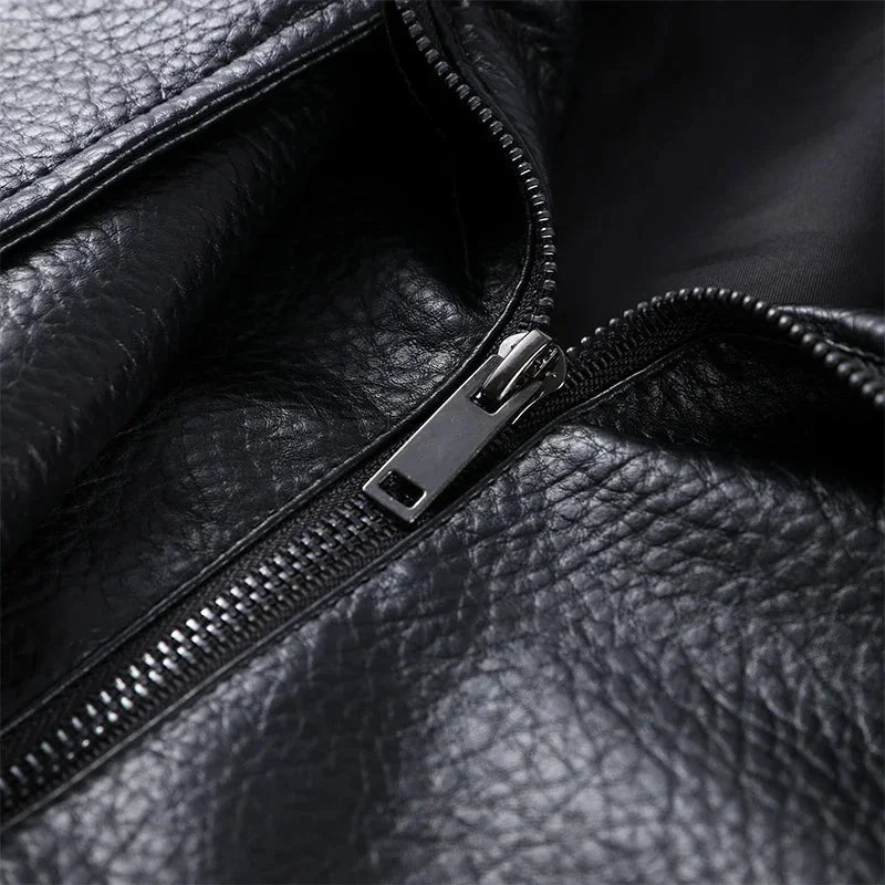 Jensen Blouson Noir Homme – Coupe Ajustée, Col Montant & Style Urbain Moderne