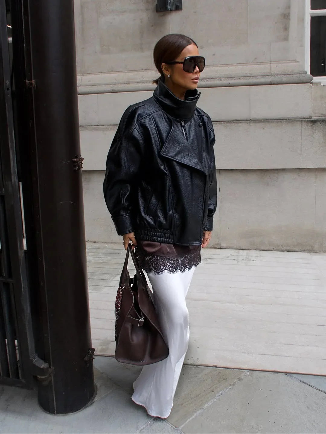 Jensen Blouson Noir Homme – Coupe Ajustée, Col Montant & Style Urbain Moderne