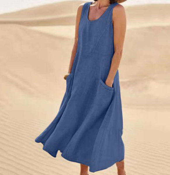 Elise Robe Coton Femme – Douce, Respirante & Poches Pratiques pour Confort Quotidien
