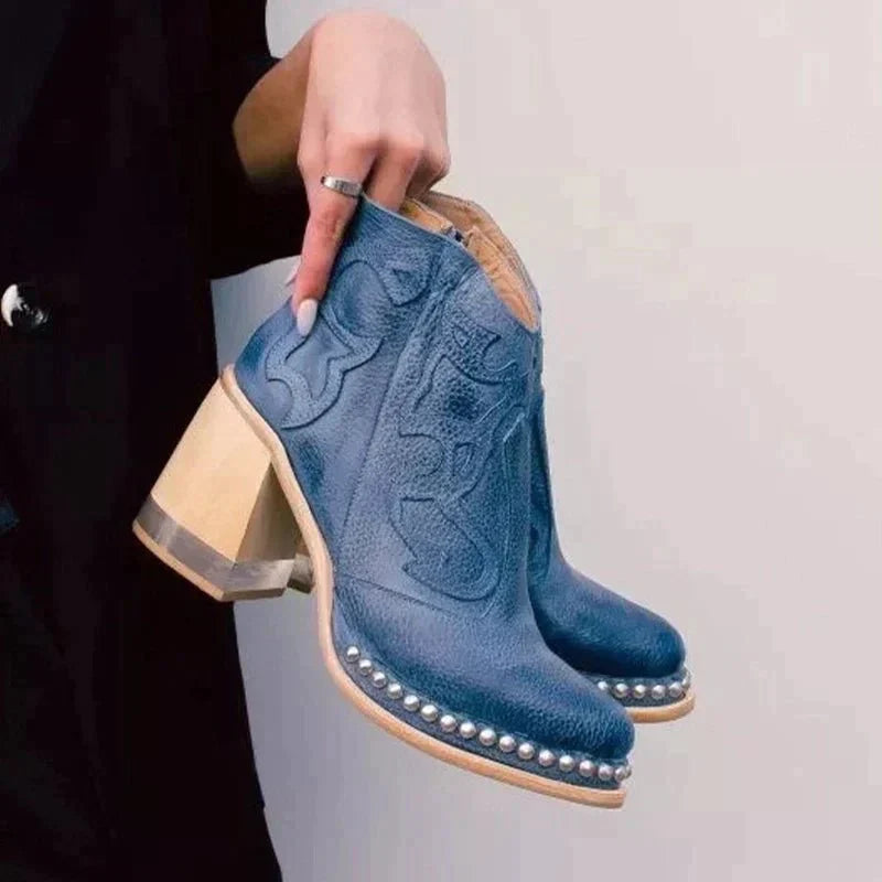 Zaria Bottines Femme – Bottines Élégantes en Cuir avec Style Moderne et Confort Durable