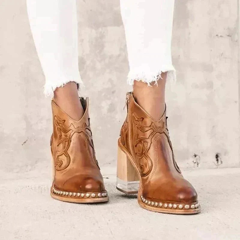 Zaria Bottines Femme – Bottines Élégantes en Cuir avec Style Moderne et Confort Durable