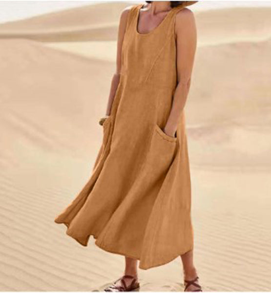 Elise Robe Coton Femme – Douce, Respirante & Poches Pratiques pour Confort Quotidien