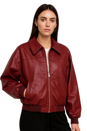 Evangeline Kurtka Bomber Damska – Krótka Kurtka Zimowa z Kołnierzem Koszulowym i Nowoczesnym Krojem