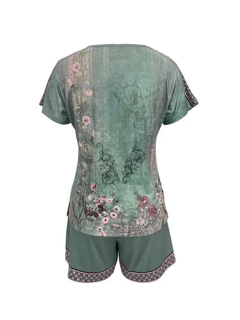 Skylar Ensemble Femme – Set Léger avec Short & Haut Imprimé Floral pour Look Estival Chic