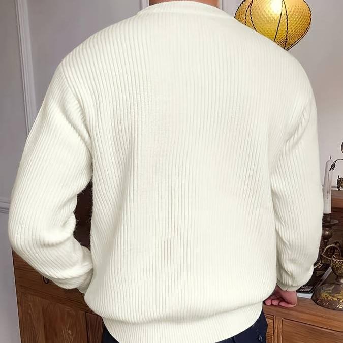 Nale Pull Homme Tricot Côtelé – Col Rond, Coupe Regular & Style Casual Élégant