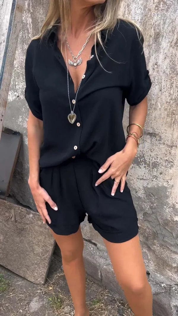 Claui Combishort en Lin Femme – Couleur Terracotta, Design Aéré & Look Estival Élégant