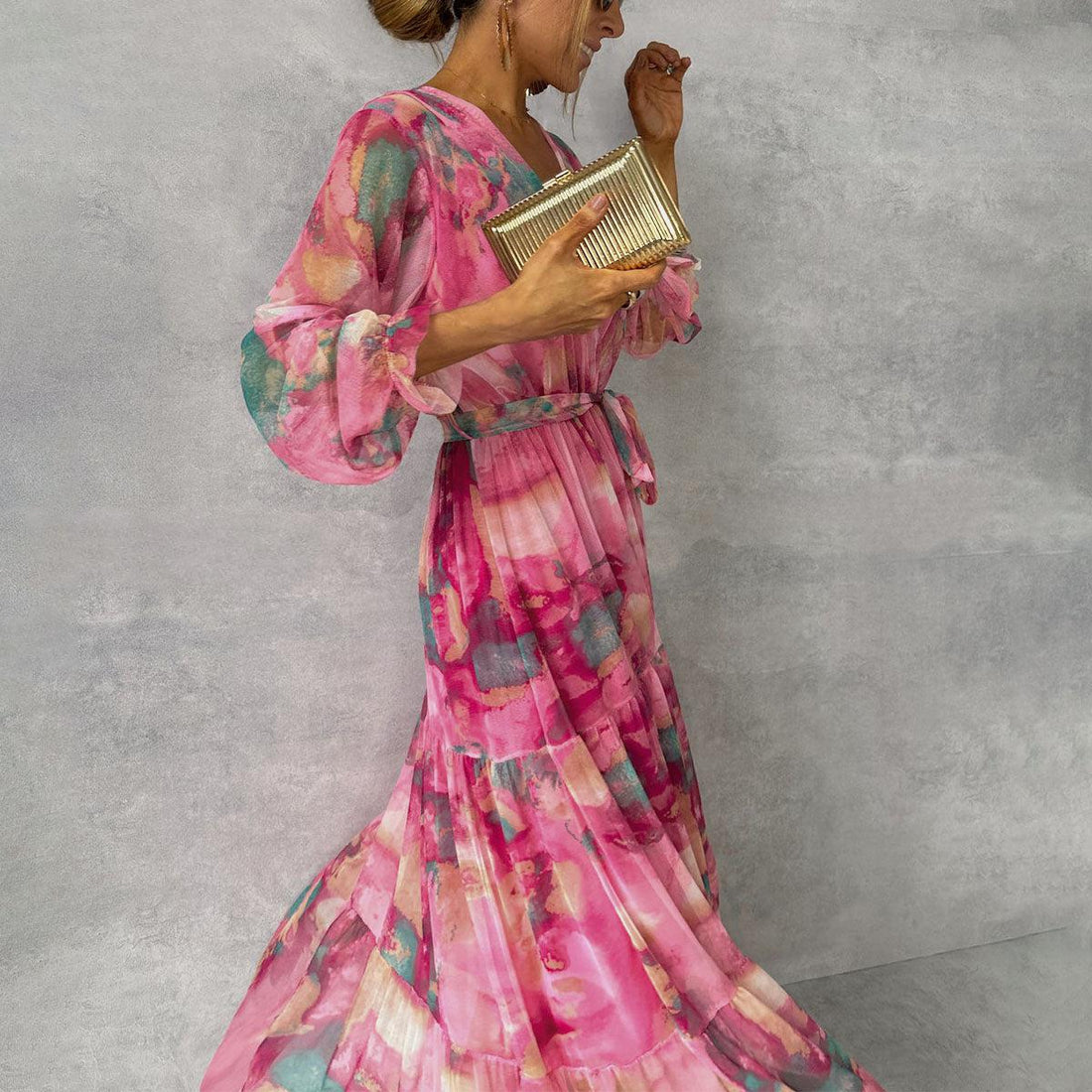 Mary Robe d'Été Femme – Robe Longue Légère à Manches Longues, Élégante & Moderne