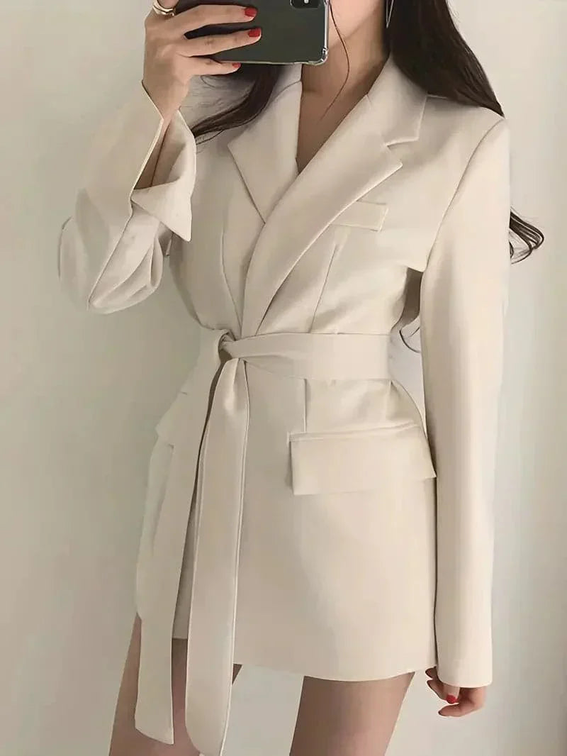 Nélia Robe Blazer Femme – Élégante Robe Tailleur Chic à Manches Longues pour Toutes Occasions